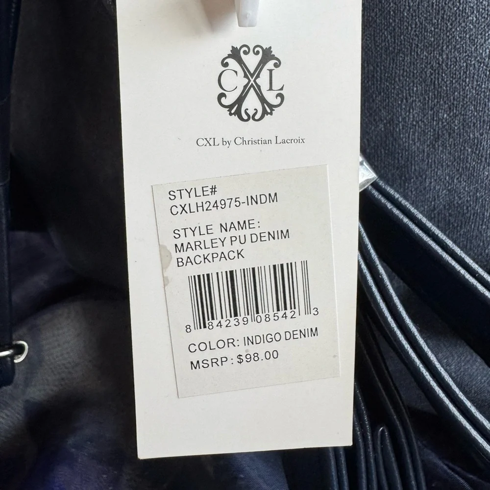 CXL by Christian Lacroix Marley PU Denim Backpack – Indigo Denim